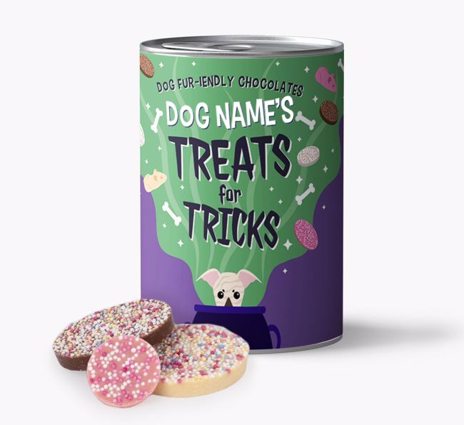 'Treats For Tricks' - Personalised Dog-Friendly Chocolate for your {breedFullName}